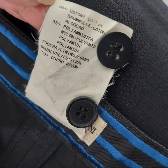 Emporio Armani Women Pants 10 Wide Leg Crop Nylon Textured Black Pockets Casual - Picture 10 of 10